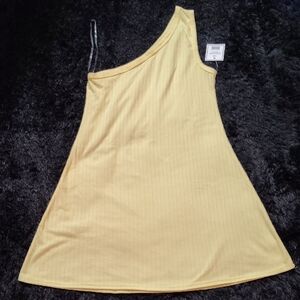 Elegant Yellow One-Shoulder Dress Tennis Dress